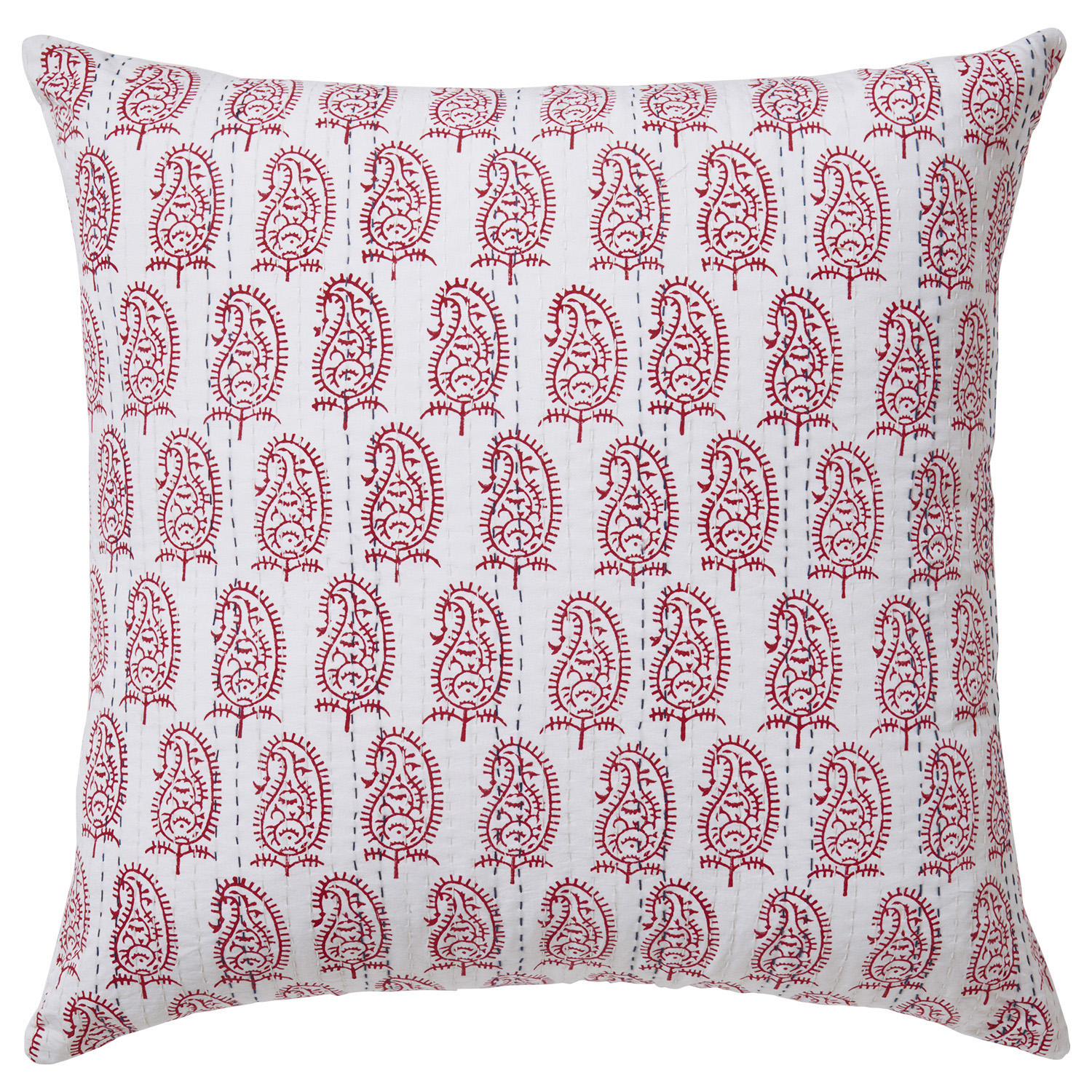 Sahara-Yasmin Hand-Stitched Reversible Euro - Red